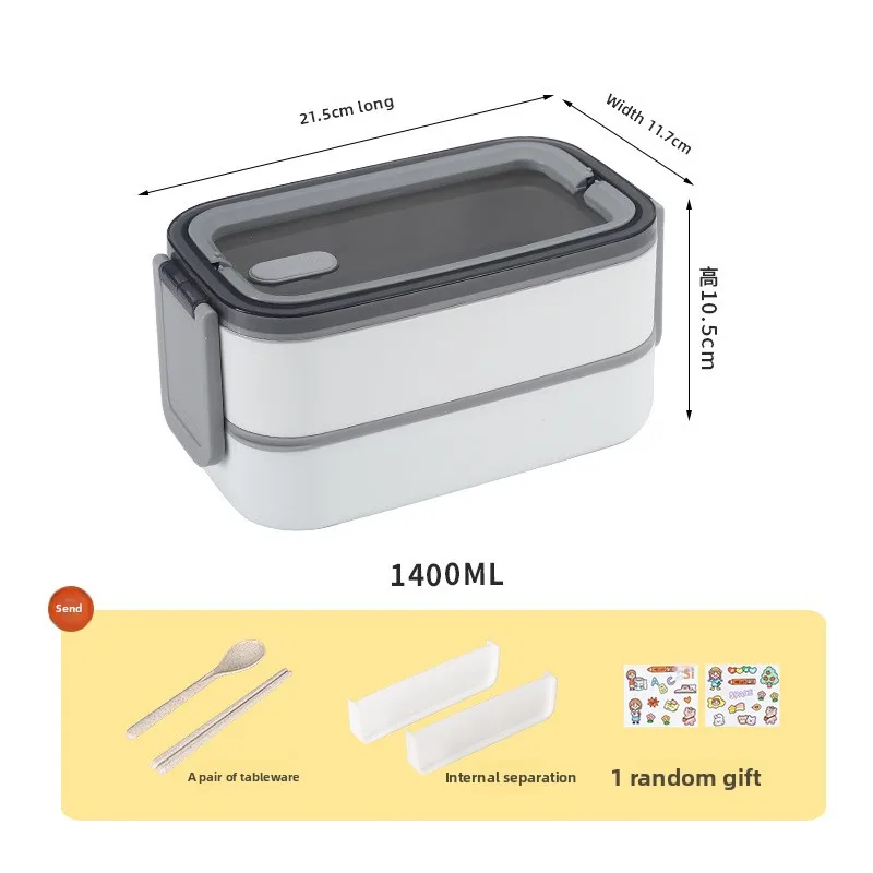 Japanese DIY Double-layer Lunch Box, Bento Box, Salad for Work, Breakfast Cup with Microwave Heating, Lunch Box, Portable Gift