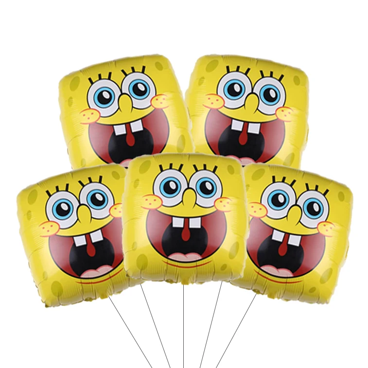 5 قطعة سبونجبوب سكوير بالون الهيليوم الكرتون مربع بالون مجموعة بالونات حفلة عيد ميلاد صبي فتاة استحمام الطفل لوازم الحفلات