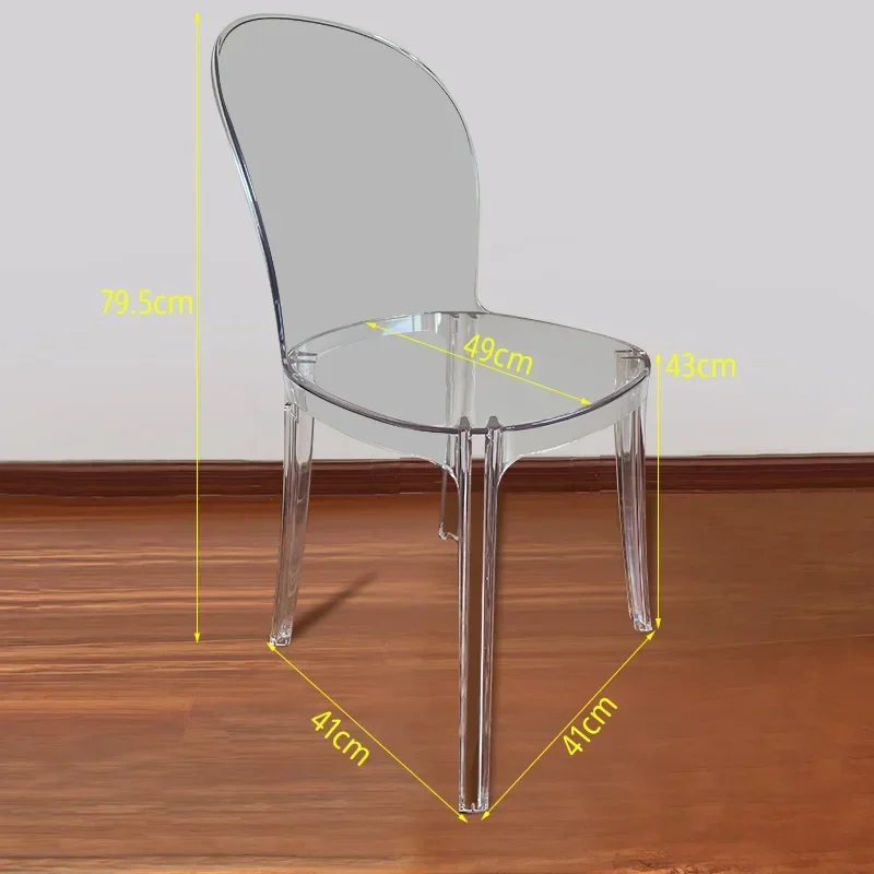 Designer lässiger transparenter Stuhl Acryl Kunststoff Kristall Esszimmerstuhl einfach
