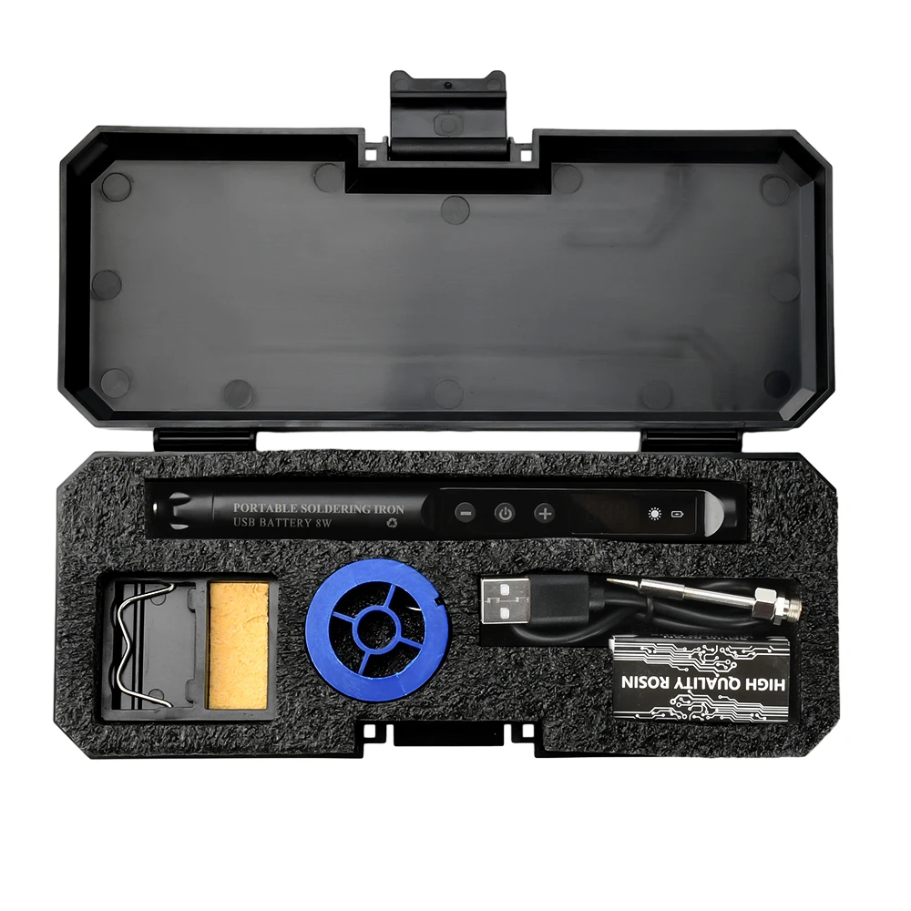USB Soldering Iron Mini Small Soldering Iron Set Portable Household Type-C Interface 800mAh Battery Adjustable Temperature