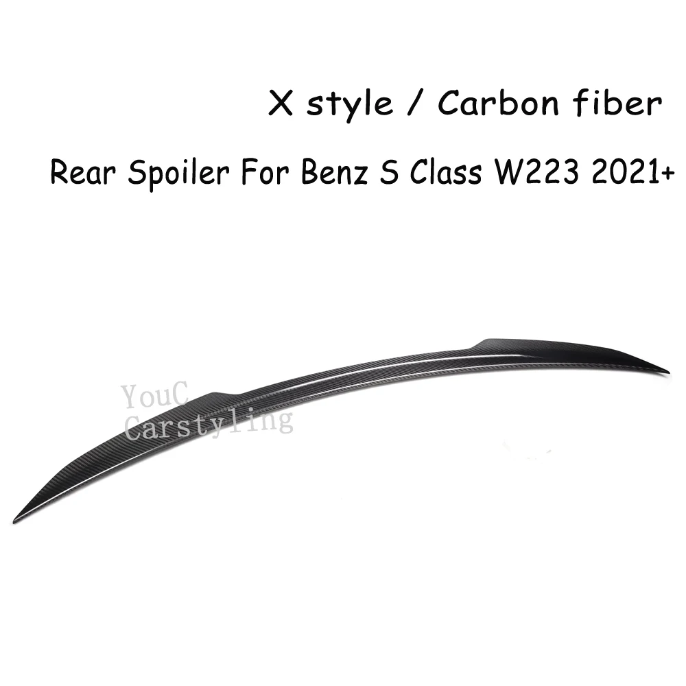 W223 X AMG PSM Style Carbon Fiber Trunk Boot Lip Spoiler For Mercedes S Class W223 Sedan S480 S500 S680 2021+