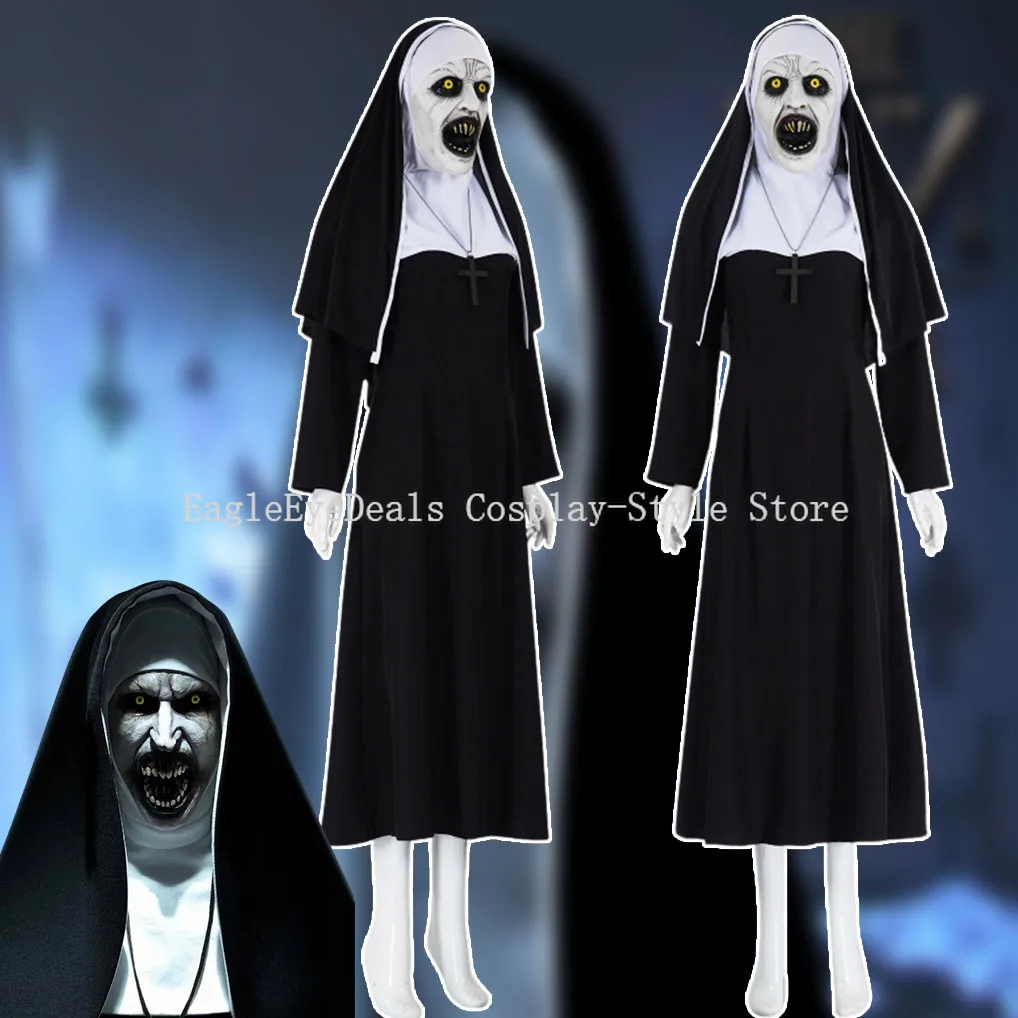 Disfraz de monja fantasma, vestido de carnaval, Halloween, Thriller, monja de terror, traje de sacerdote, mascarada, disfraces renacentistas femeninos