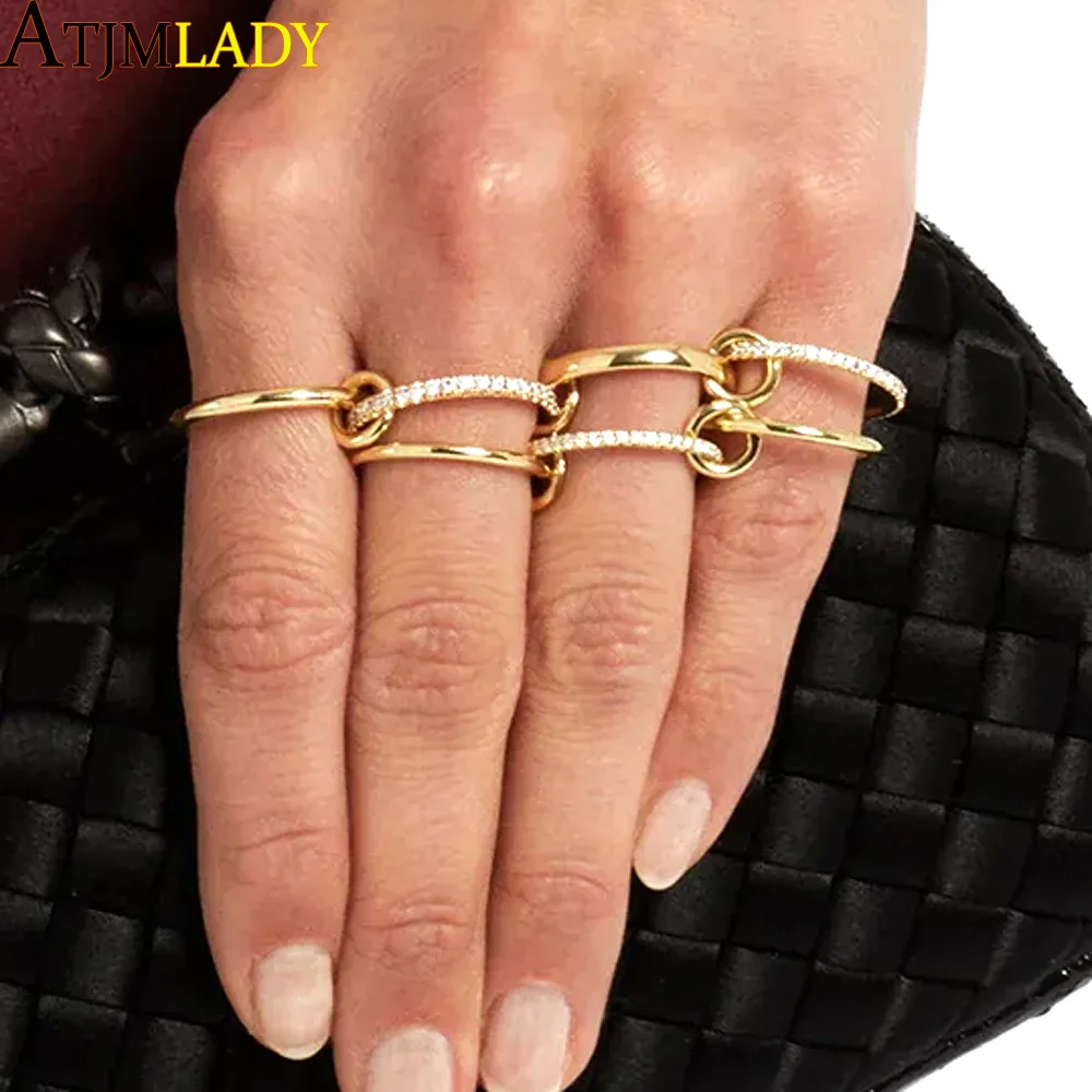 2025 New Fashion Mix Color Multi Pieces Stacking Engagement Band Rings Women Plain Micro Paved 5A CZ Stack Full Finger Jewelry