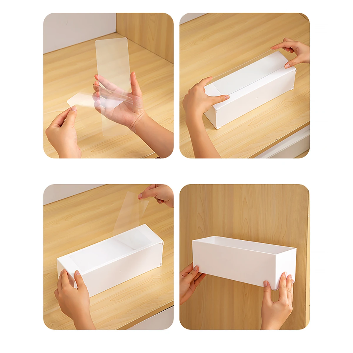 WORTHBUY Wall Mounted Punch Free Storage Box For Medicine Stackable Transparent Organizer Box Cabinet Side Door Medicine Holder