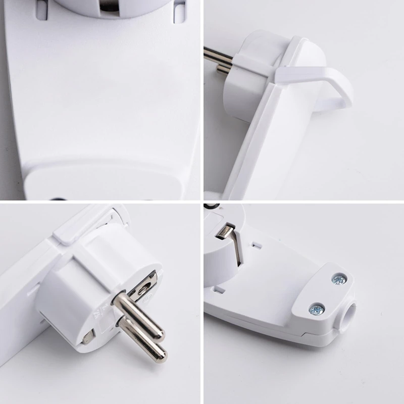L47A-3Pcs Schuko Angled Plug Flat, Schuko Flat Plug 250 V (16 A), Schuko Plug, Schuko Plug Flat, EU Plug