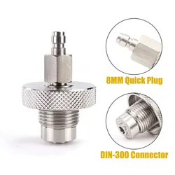 High Pressure Air Fill Adapter DIN Fitting With 8MM Quick Disconnect Coupler Plug Rated 300Bar