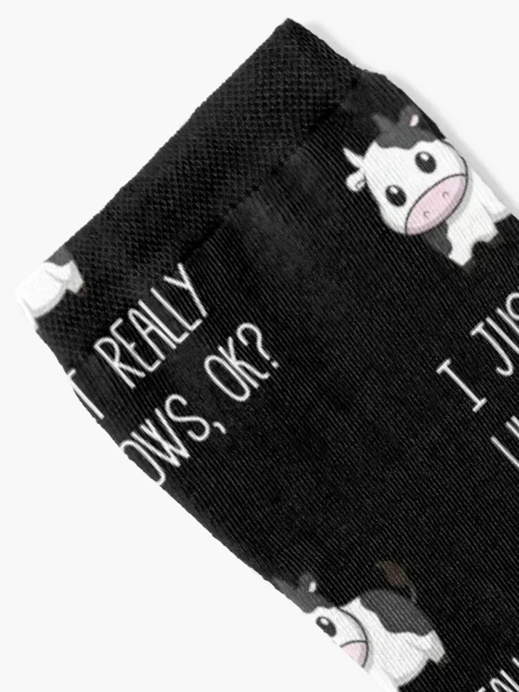 I Just Really Like Cows Ok? Socks bright garter anti slip football retro hiking Socks Girl Men's