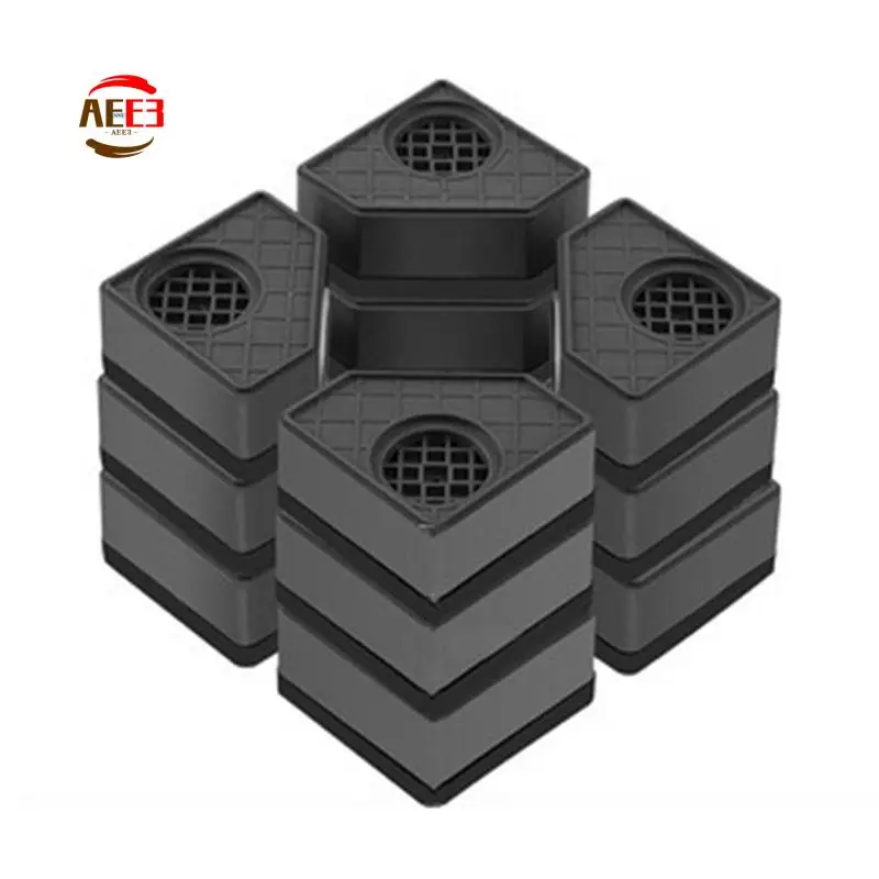 AEE3-4Pcs Washing Machine Height Increase Pads Anti Pads Silent Skid Raiser Mat Refrigerator Dryer Support Stand