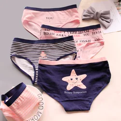 Cute Women Panties Cartoon Underwear Women's Mid-waist Navy Starfish Cotton Fabric Cotton Crotch Hip Lift Girly Briefs