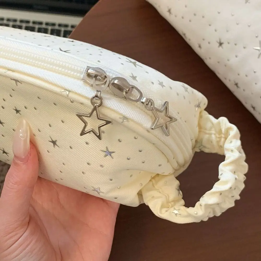 Multi-Compartment Star Polka Dot Pencil Case Shell-Shape Multi-layer Pencil Pouch Large Capacity Pen Bag School Supplies