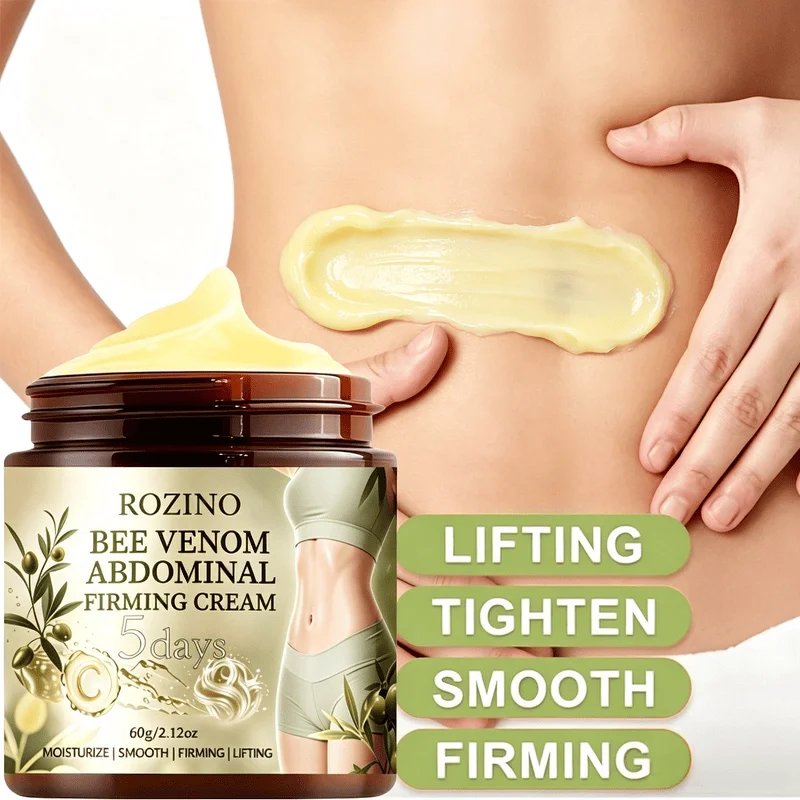 5 Days Bee Venom Abdominal Firming Moisturizing Cream 60g, Instantly Lifts and Firms the Abdomen, Natural Ingredients, Hypoallergenic, Deeply Moisturizes and Hydrates, Solves Problems Such as Sagging, Dryness, Etc. on the Body's Skin, Suitable for Arms, Abdomen, Buttocks, Inner Thighs, and the Entire Body, Giving You a Satisfactory Body Shape