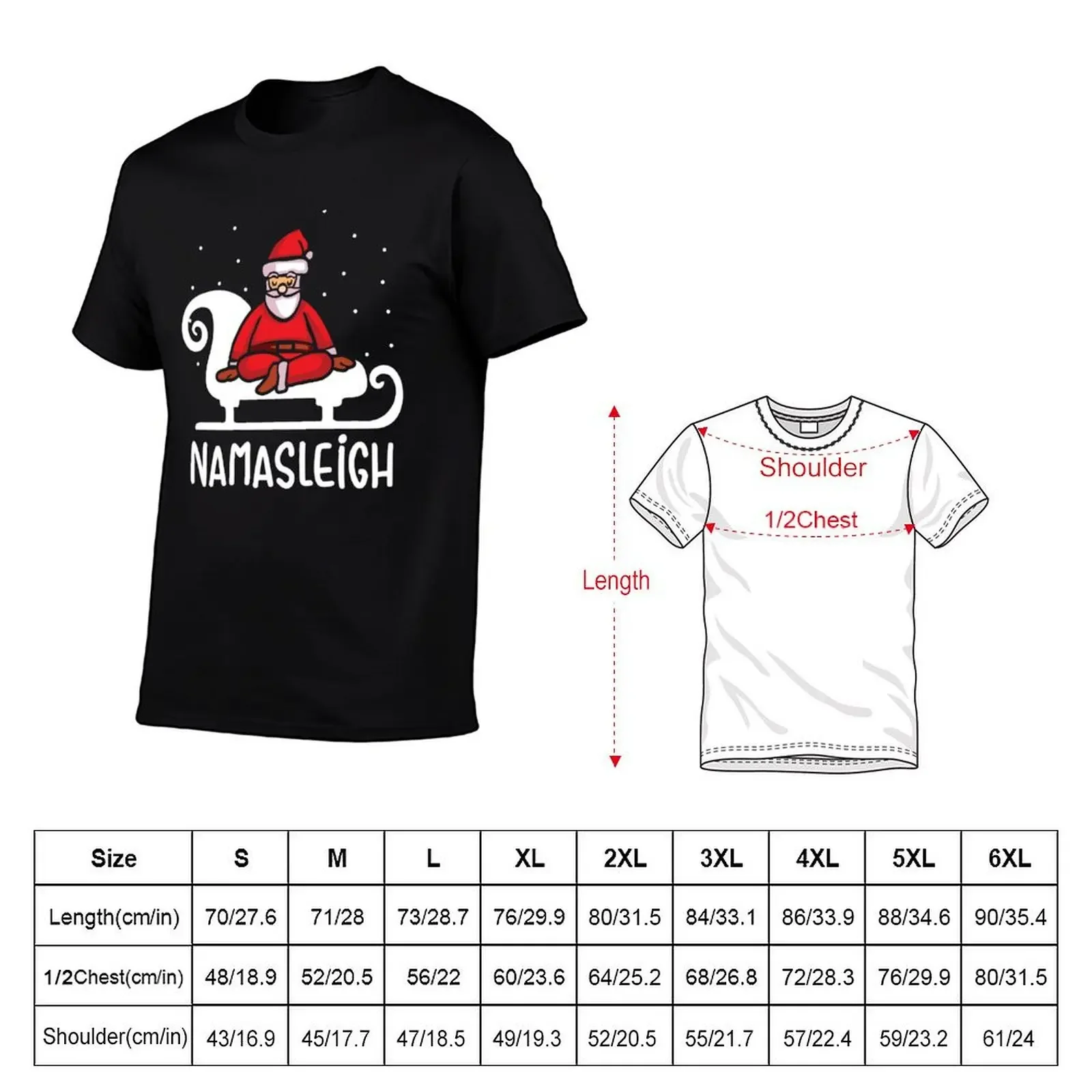 Namasleigh Yoga Funny Christmas Sweater T-Shirt Short sleeve tee shirts graphic plus size tops mens vintage t shirts