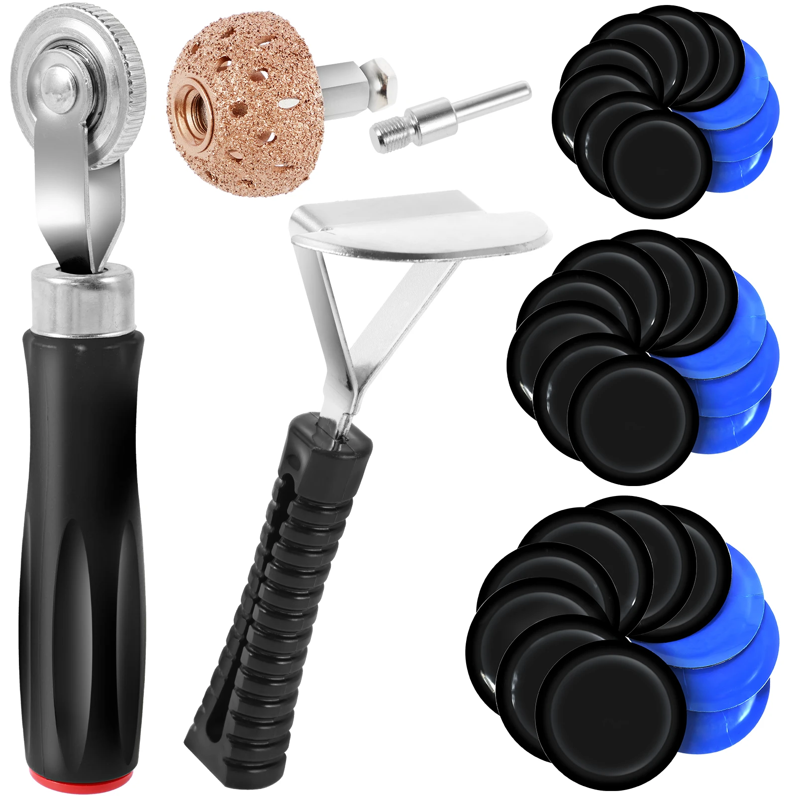 

1Set Tire Patch Roller Kit Rubber Repair Patch Set with Roller Scraper Heavy Duty Tire Tube Patch Kit Portable Tire Repair Tools