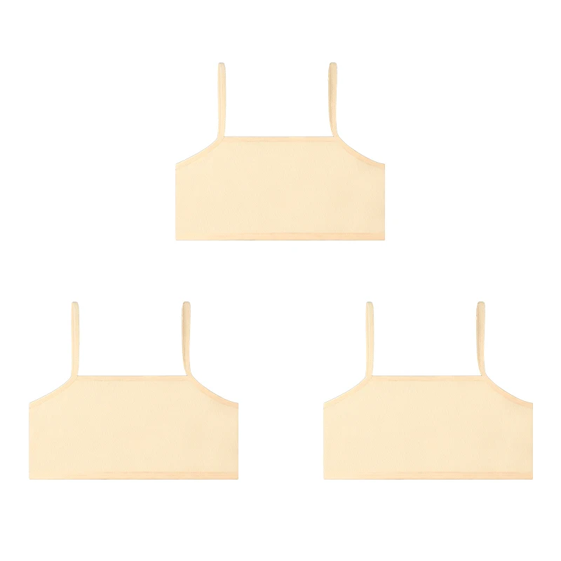3PC Girls small cotton vest bra children's youth development period