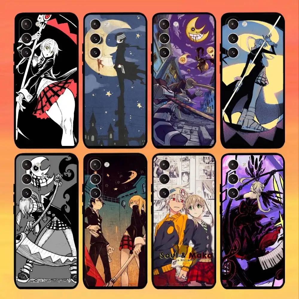 

Anime S-Soul Eater Phone Case For Samsung Galaxy A73,A72,A71,A70,A53,A52,A51,Others Soft Black Cover