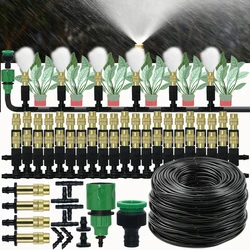 KESLA Greenhouse 5-30M Outdoor 1/4 Brass Atomizer Misting Cooling System Garden Irrigation Watering Nozzles 4/7mm Hose for Patio