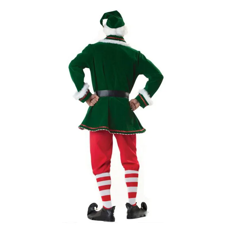 Adult Christmas Tree Cosplay Costume Male Santa Claus Christmas Elf Costume