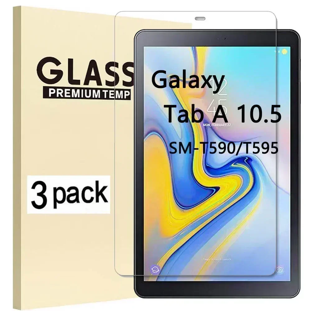 (3 Pack) Tempered Glass For Samsung Galaxy Tab A 10.5 2018 SM-T590 SM-T595 T590 T595 Anti-Scratch  Tablet Screen Protector Film