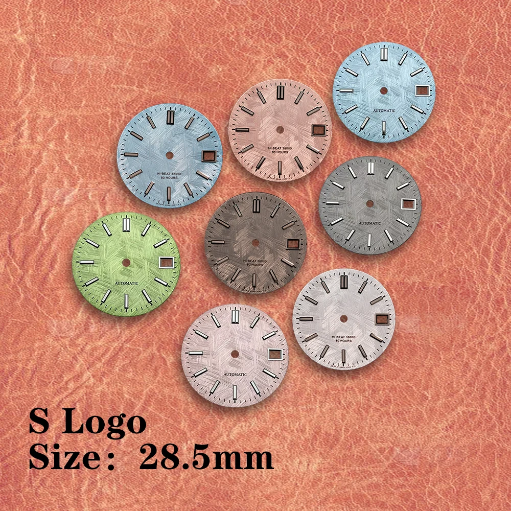 

28.5mm GS Logo Or S Logo Blue Meteorite dial No Luminous Suitable for NH35 NH36 Movement Watch Modification Accessories