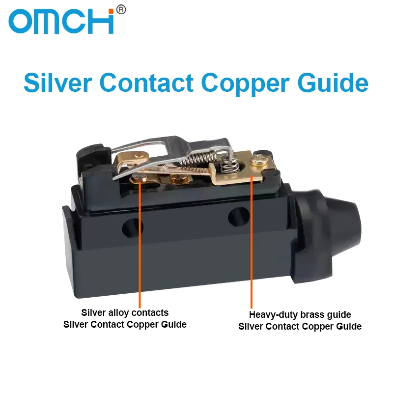 OMCH 1/5/10 SZT. 10A 250VAC Srebrne styki Samoresetujący się wyłącznik krańcowy serii AZ Wodoodporny Mały poziomy przełącznik krańcowy z rolkową dźwignią
