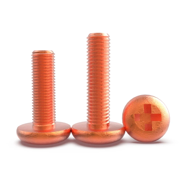 M2/3/4/5/6/8/10 Metric x Length 5 6 8 10 12 16-40mm Copper Cross Button Phillps Head Screw Bolt Electric Conduction