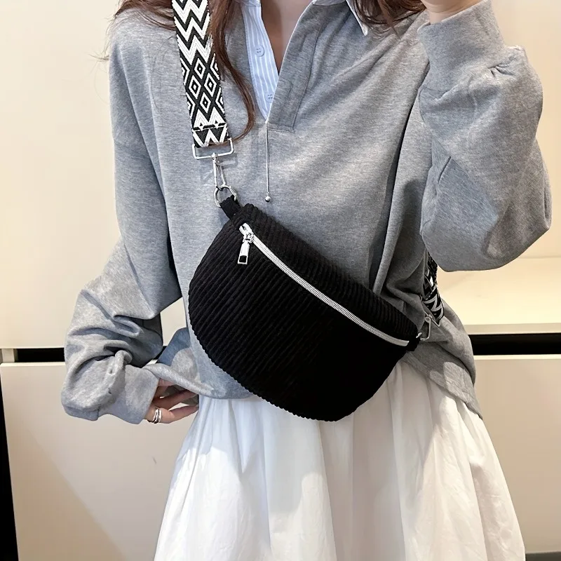 

1pcs Universal Crossbody Bag Adjustable Belt Corduroy Material Daily Handbag Suitable for Daily Corduroy Fabric