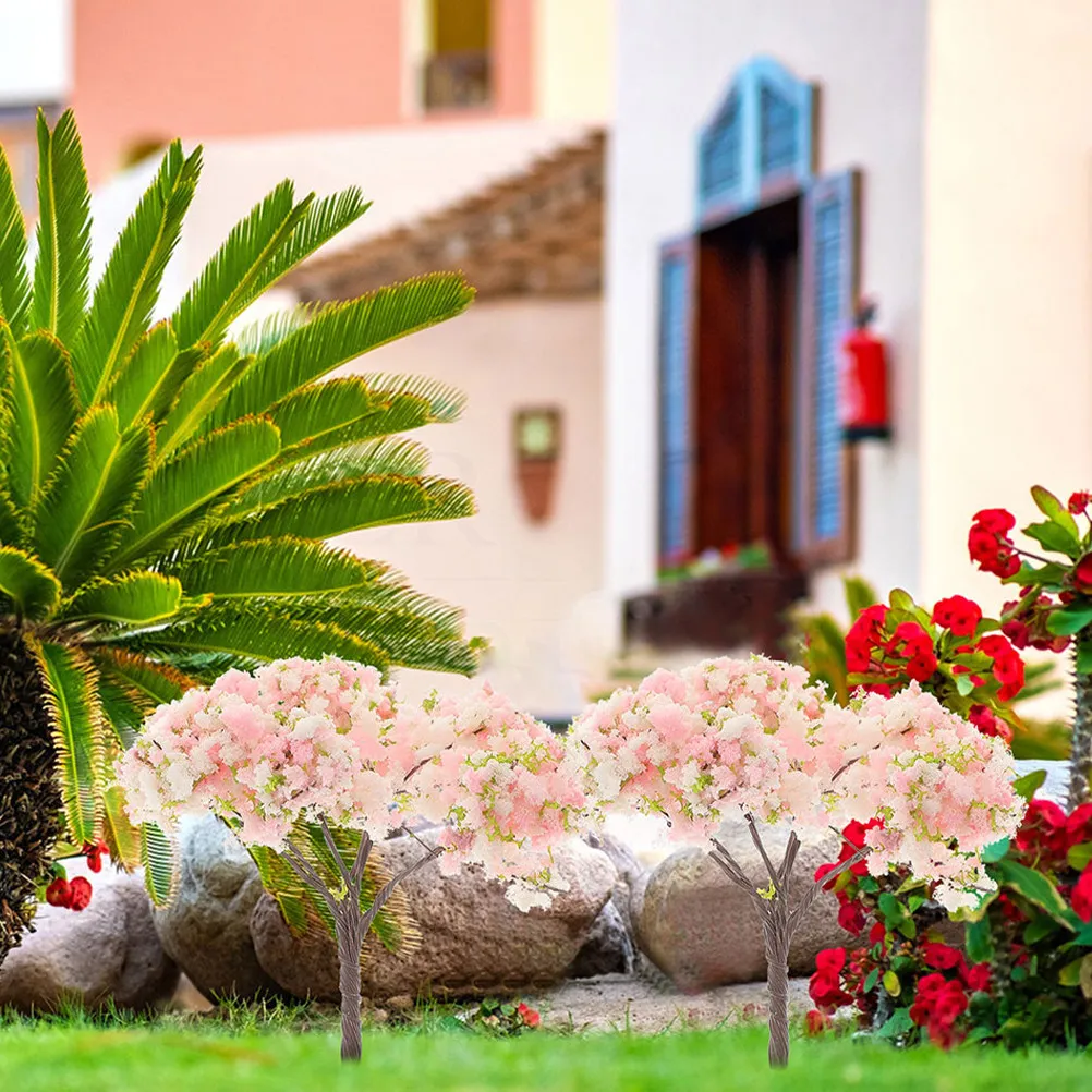 

12 шт. миниатюрных искусственных деревьев сакуры (бонсай) для микроландшафта, декора, рукоделия, строительства, железной дороги, архитектуры