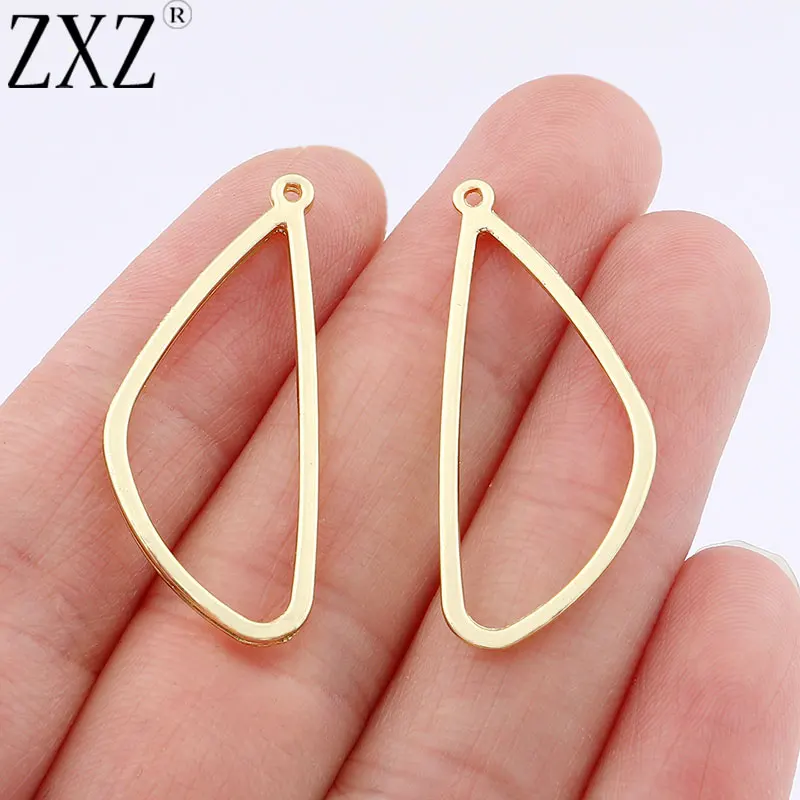 

ZXZ 20pcs Gold Tone Open Hollow Geometric Charms Pendants For Earrings Jewelry Making Accessories