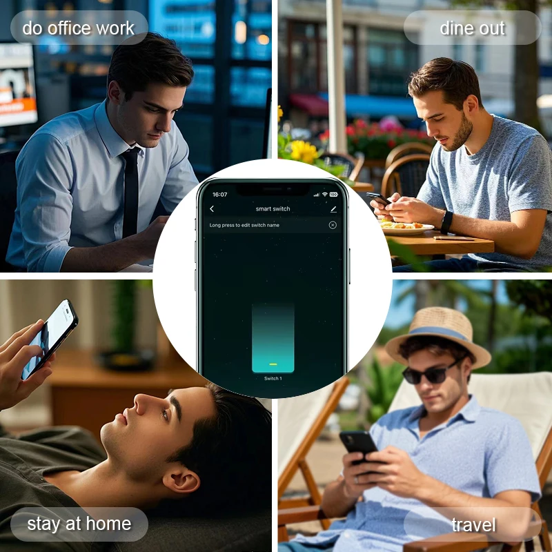 Matter WiFi Smart Light Switch 100-240V 1/2/3 Gang Neutral Wire Control Funktioniert mit Smart Life&Tuya App Alexa Google Home