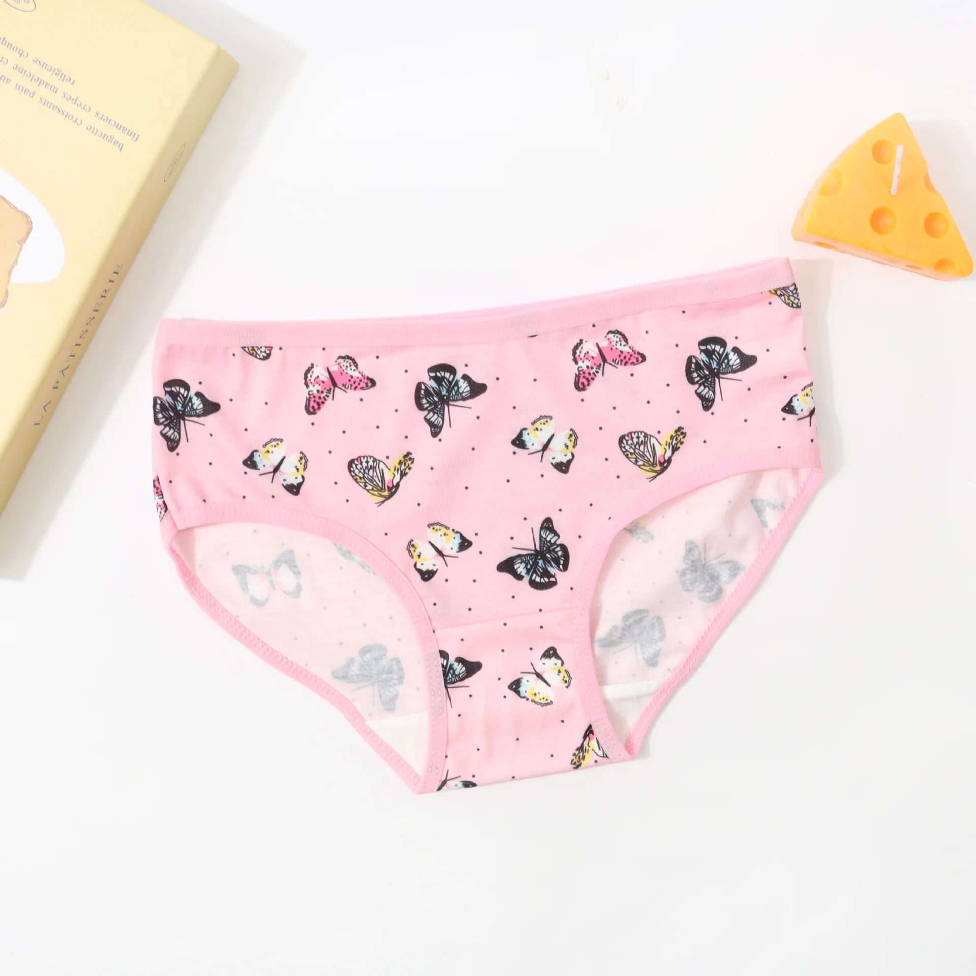 10 Pakcs Girls Multipack Briefs Boxers Cartoon Butterfly Print Kids Trunk Child Panties Cotton Pants Student Underwear 2-8Y
