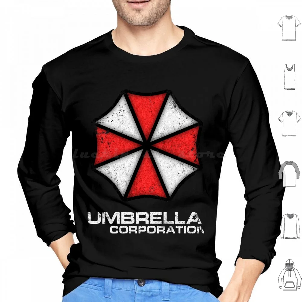 Umbrella Corp Vintage Hoodie Cotton Long Sleeve Umbrella Corporation Corp Games Video Game Biohazard Zombie Zombies