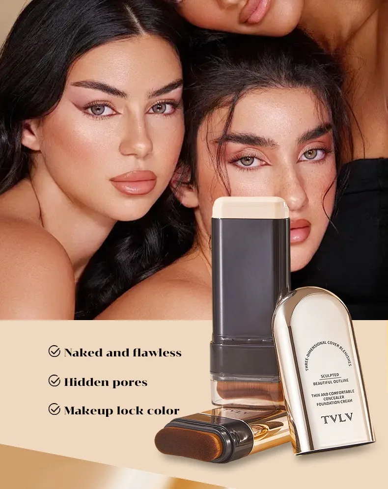 TVLV Face Foundation Contour Stick - Textura Sedosa Cobertura Completa À Prova D 'Água Creme Corretivo de Longa Duração Maquiagem para Iluminar