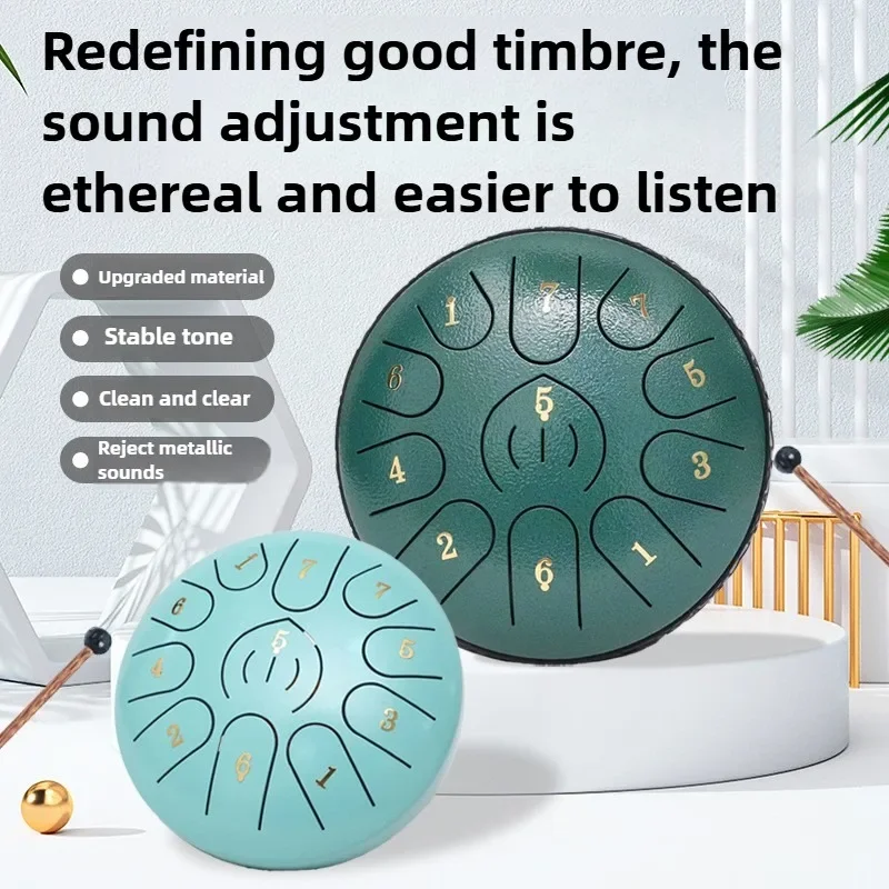 6 Inch 11 Tone Hollow Drums Sound Therapy Children Beginners Practice Percussion Instrument Moisture-proof Steel Tongue Drum