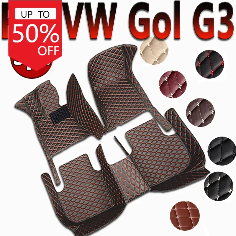 Car Floor Mat For Volkswagen Gol G3 2000 2001 2002 2003 2004 4 Doors Diamond Leather Luxury Woman Foot Pad Auto Carpet Accessory