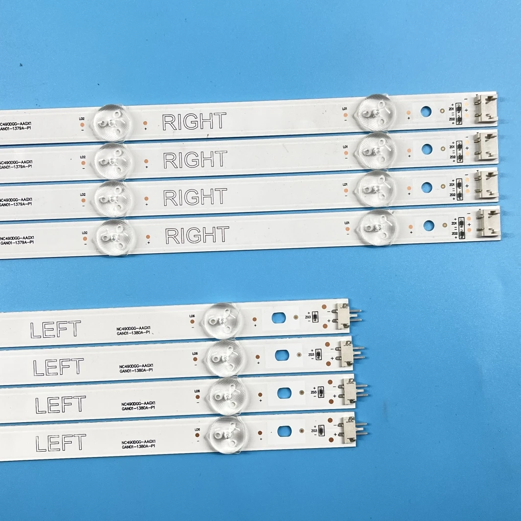 LEDランプ付きバックライトストリップ,49uj635t,49uj635v,49uj639v,49uk6090pea,49uk6200pa,NC490DUE-AAFX1-41CA, 8個