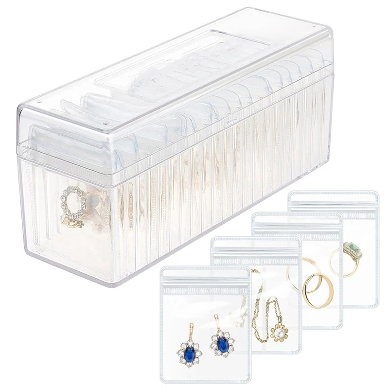 Jewelry Box Organizer With 20 Portable Anti Tarnish Jewelry Bags,Jewelry Organizer Holder,Jewelry Organizers And Storage