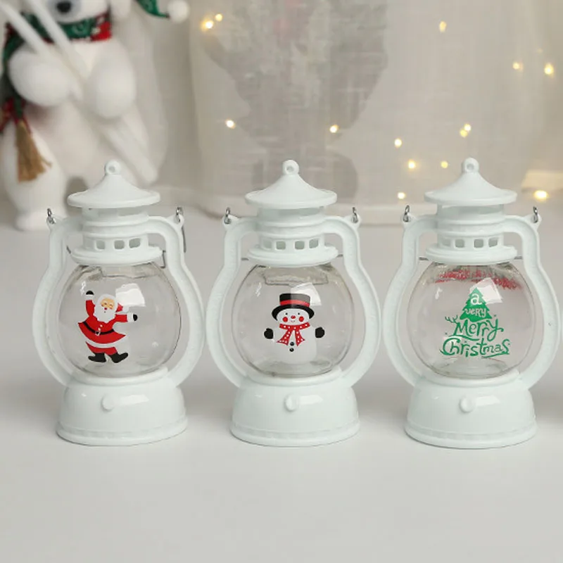 Portable LED Christmas Santa Claus Snowman Lanterns Indoor Decor Lights Battery Powered for Home Xmas New Year Navidad Ornaments