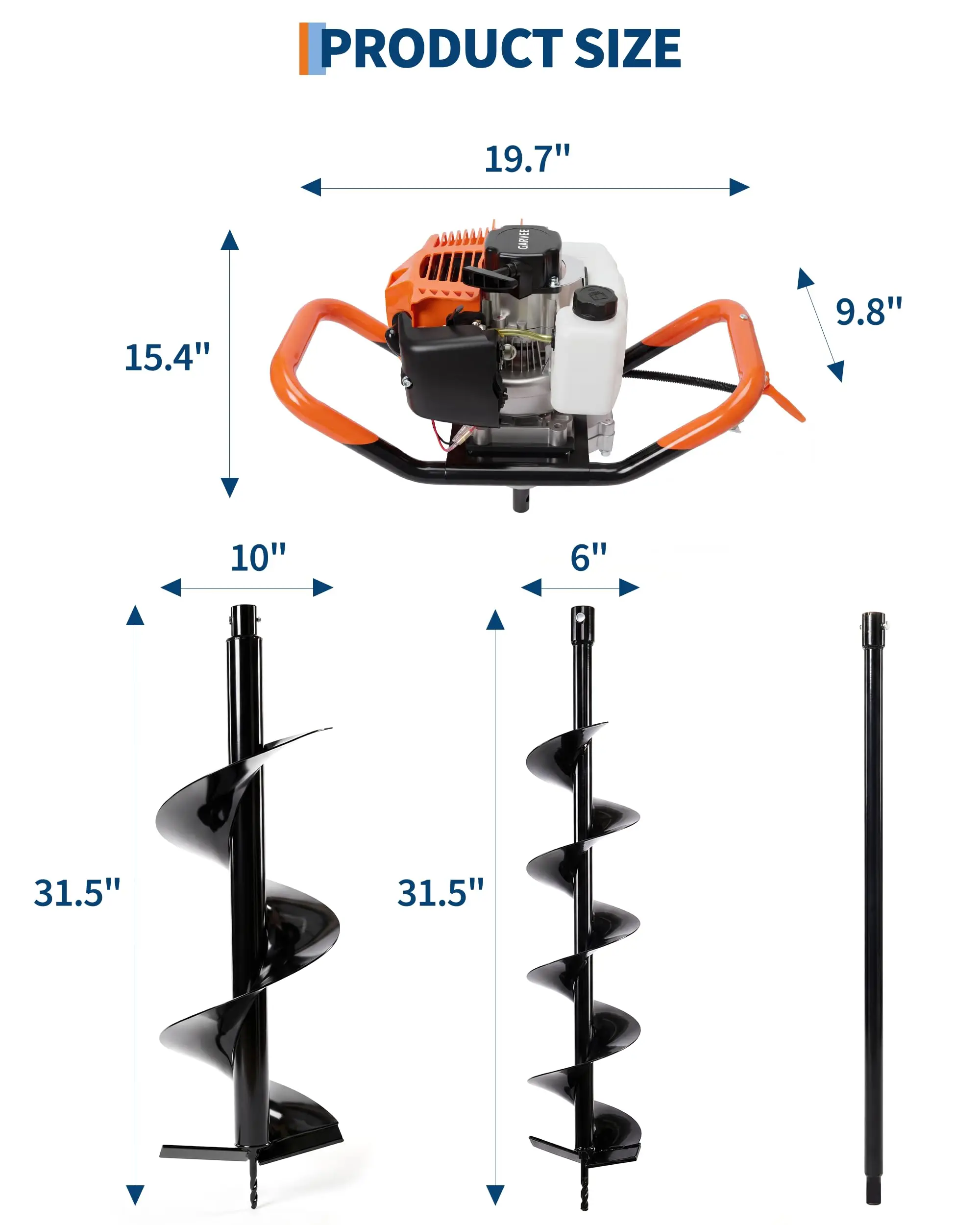 52cc Gas Powered Earth Auger P - огляд і ціна Post Hole Digger