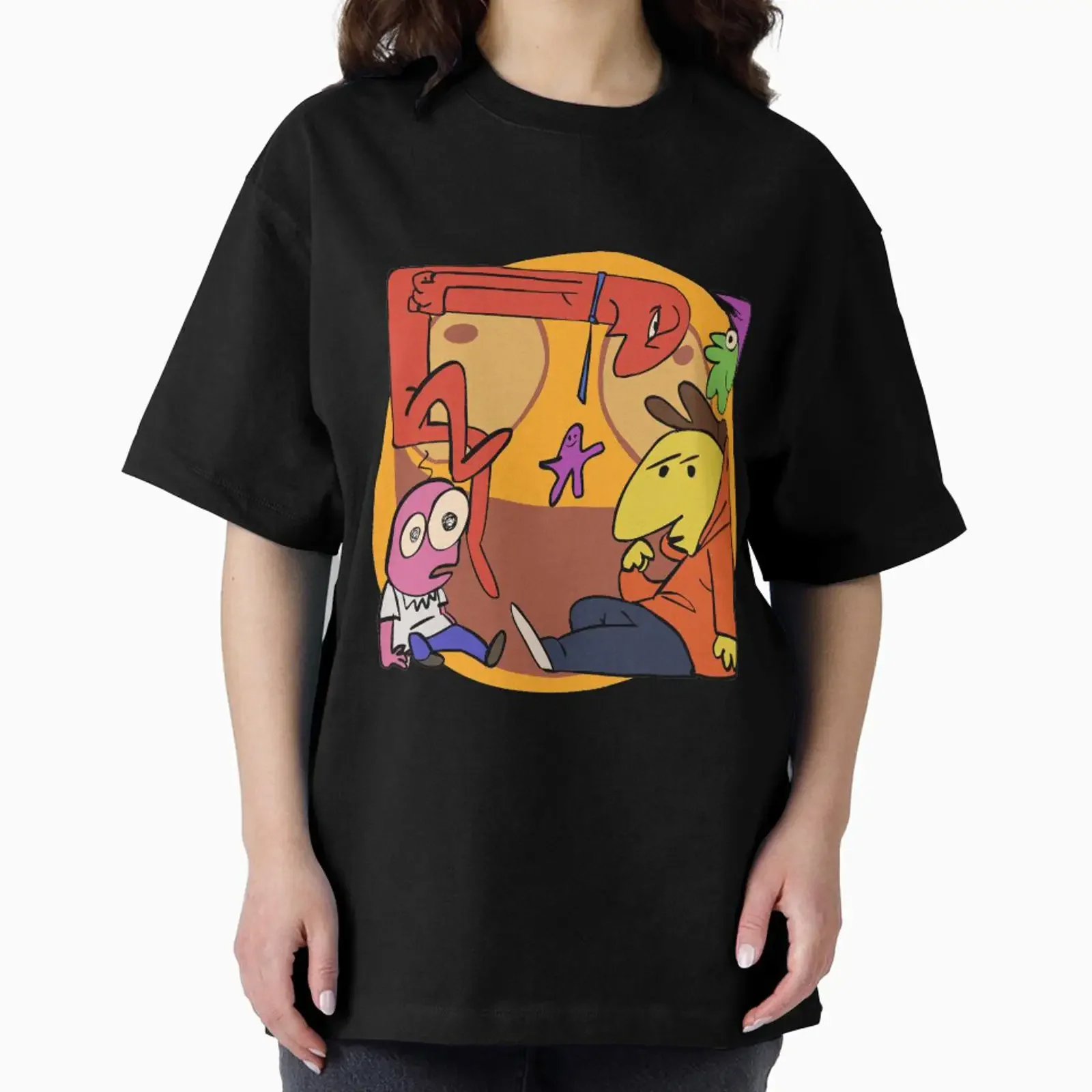 Smiling Friends designed and sold by DreamPattern vintage Washed streetwear Stylish Top For Everyday Wear Versatile Soft