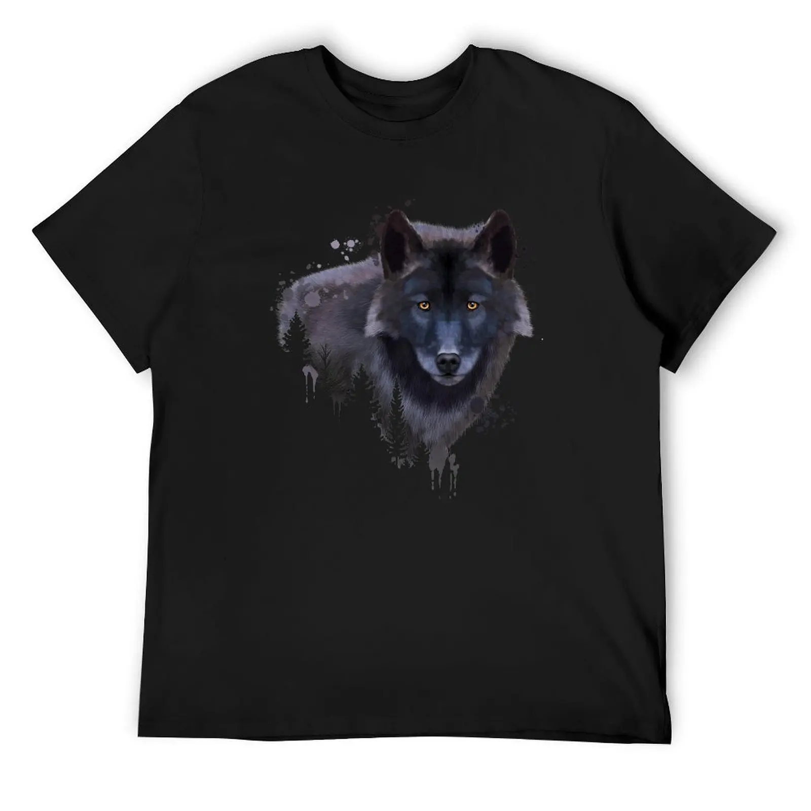 Wolf Watercolor, Wolf Painting, Wolf Portrait, art, illustration T-Shirt kawaii clothes tshirts for men