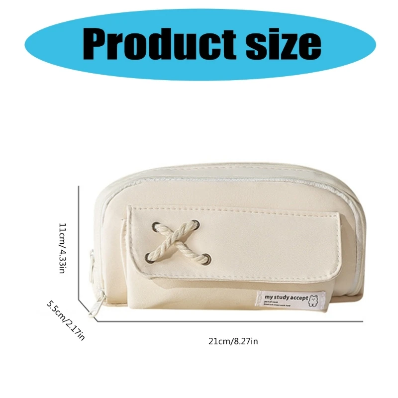 مقلمة قماش حقيبة قرطاسية سعة كبيرة حقيبة القلم حقيبة ماكياج للفتيات
