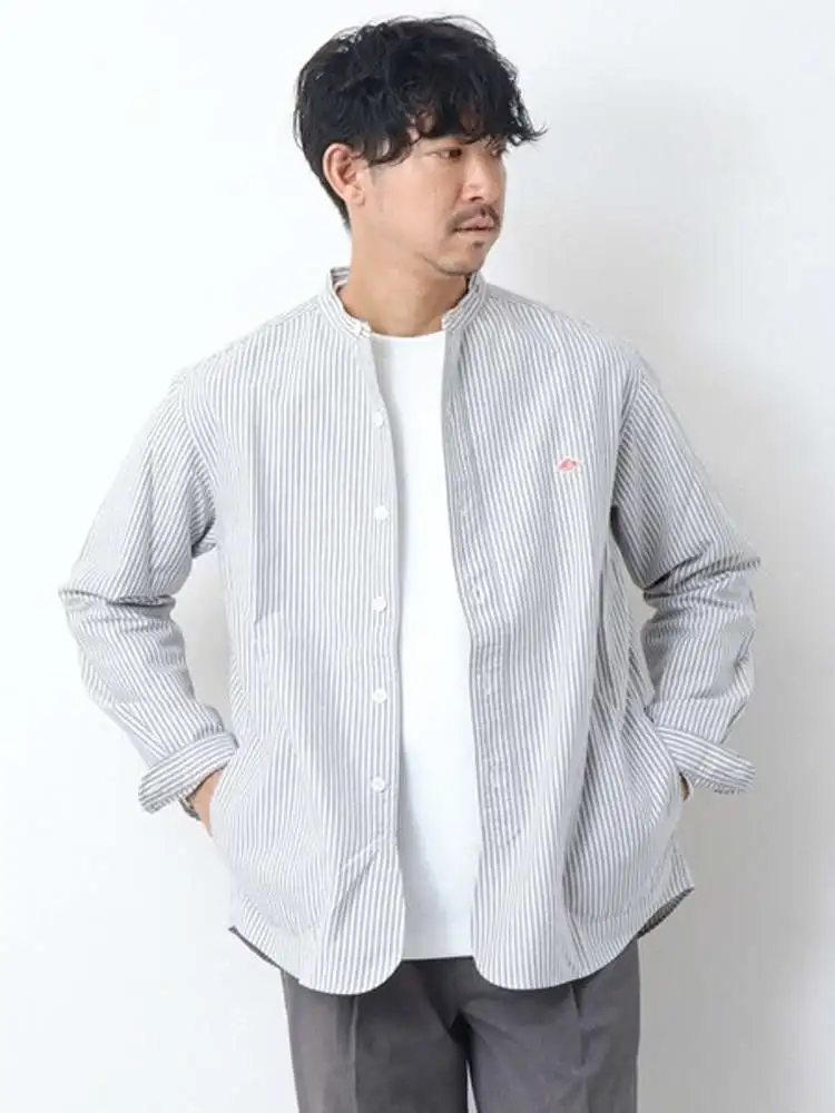 

ex Long Sve Pure Cotton irt Stand Collar Waed Japanese Sle Spring Summer New Loose Fit Youth Faion Casual irt
