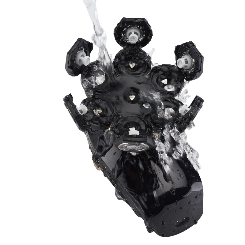 防水電気シェーバー,多機能,USB充電式,フローティングヘッド,スタンドアロンヘッド,7ブレード