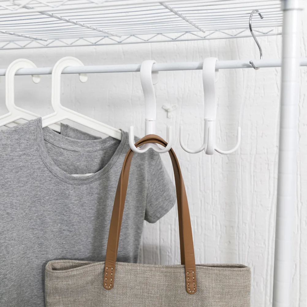 

3Pcs Rotating Hanger Rack 4Hooks Scarves Tie ganizer Clothes Hanging Home Office Travel Lightweight Portable Hooks