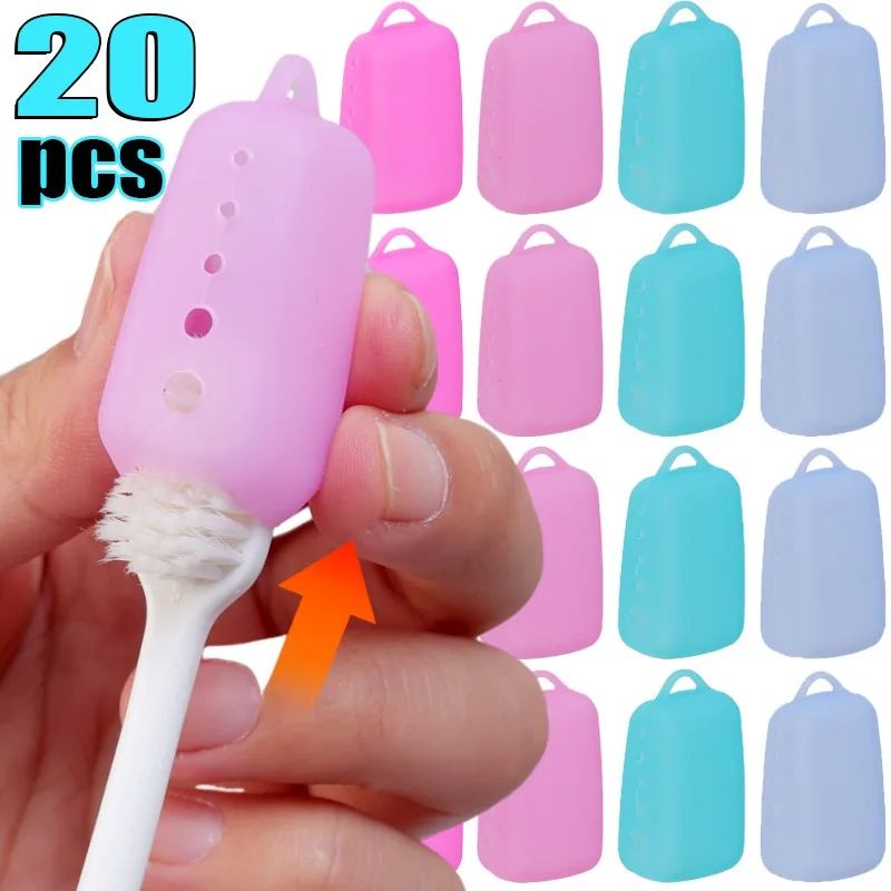 20/1PCS Silicone Portable Toothbrush Head Cover Holder Travel Hiking Camping Brush Protect Storage Organizer Dustproof Cap Case