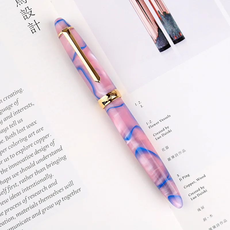 Penbbs 308 Resin Cloudless Sky Fountain Pen Acrylic Calligraphy Blade Nib Polishing Student Practice School Supplie Stationery