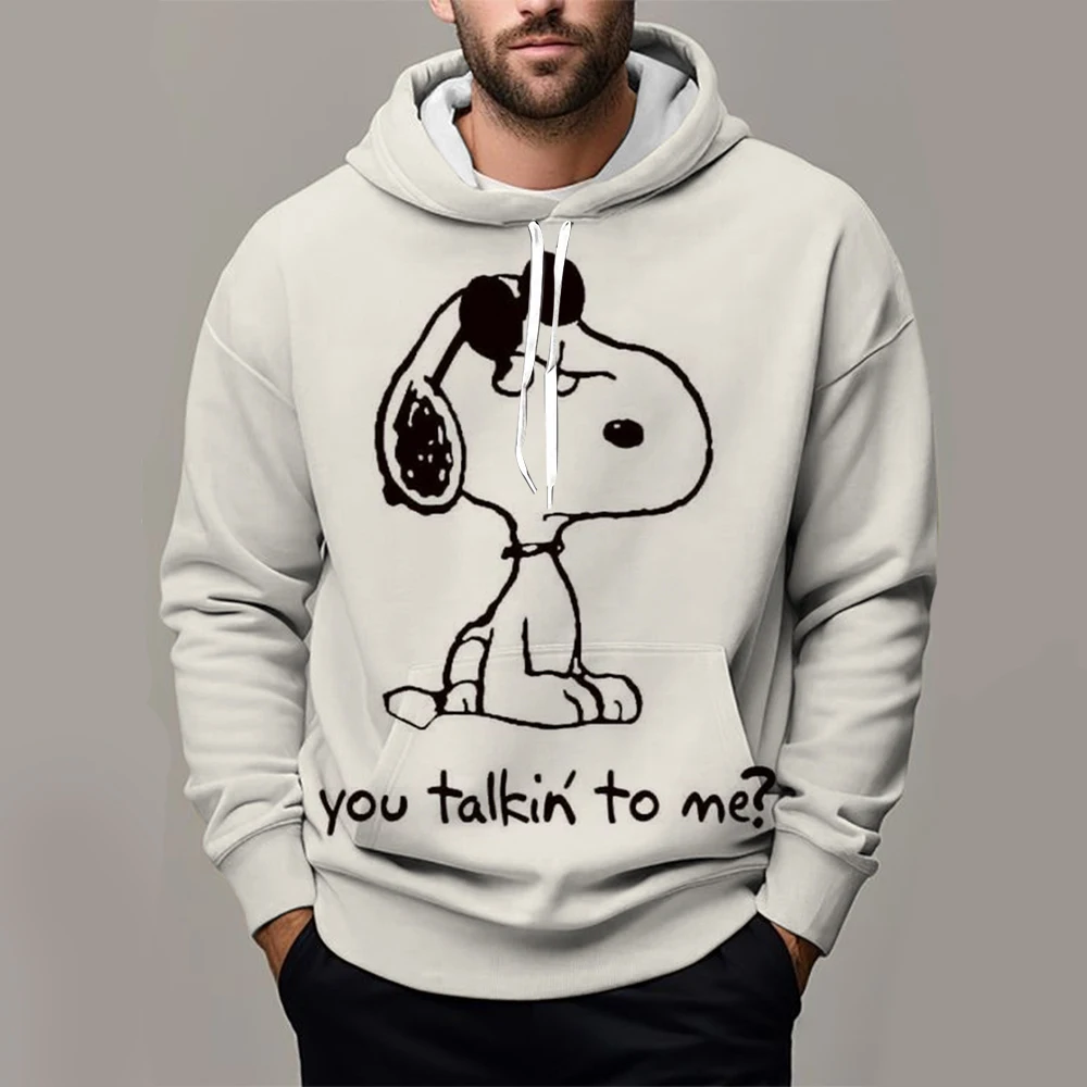 Snoopy Fun Printed Men\'s Hoodie Cartoon Women Oversized Sweatshirt Tops Autumn Winter Couple Pullover Kid Girl Boy Hoodie