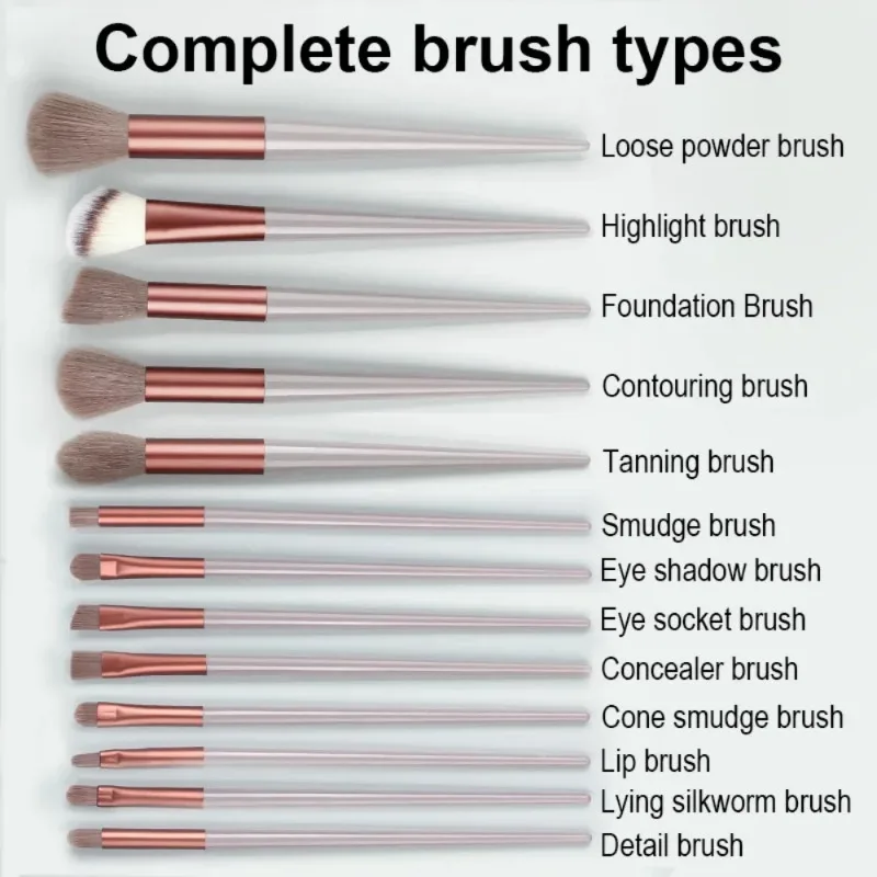 New 13 PCS Makeup Brushes Set Eye Shadow Foundation Women Cosmetic Brush Eyeshadow Beauty Foundation Brush Soft Make Up Tools