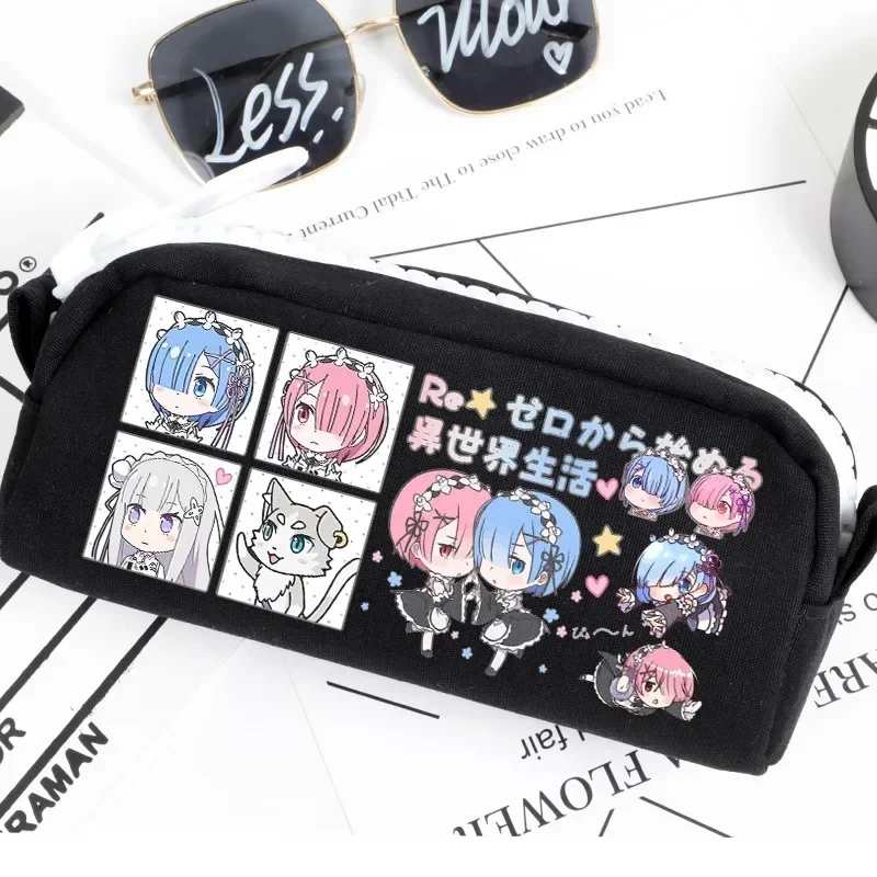 

Большая молния, черно-белый 19×6×9 см, Re: Жизнь в другом мире с нуля, сумка-карандаш в стиле аниме, детский пенал, школьные принадлежности