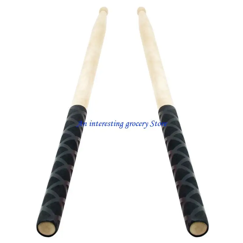 

652D 1 Pair Anti-Slip Drumstick Wrap Drum Grips Absorb Sweat Sleeve Durable